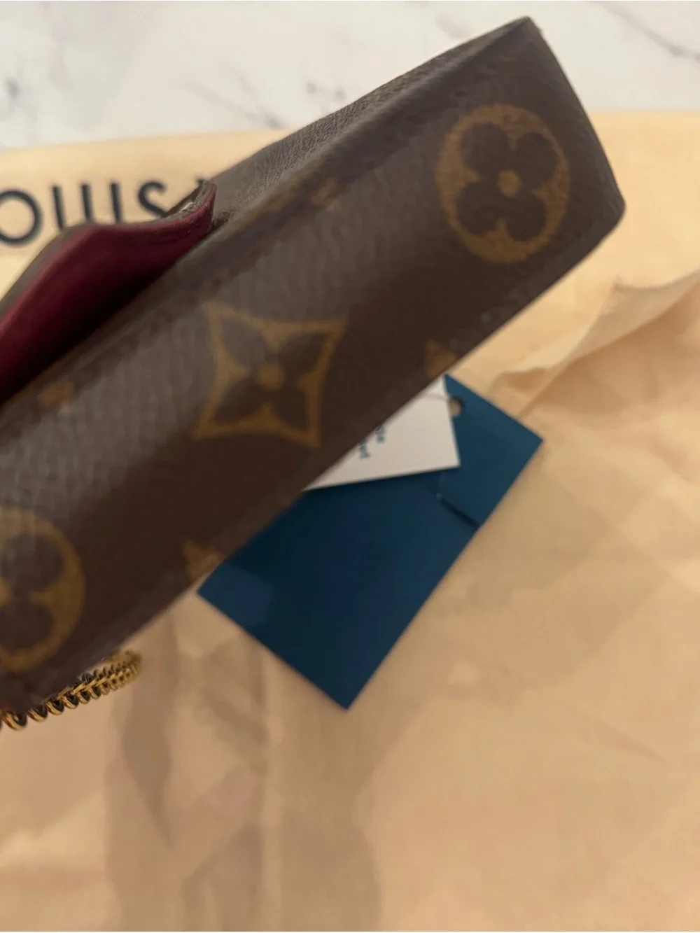 Louis Vuitton Pochette Felicie monogram fuchsia authentic complete set